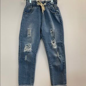 GUC Shein ripped jeans with drawstring waist